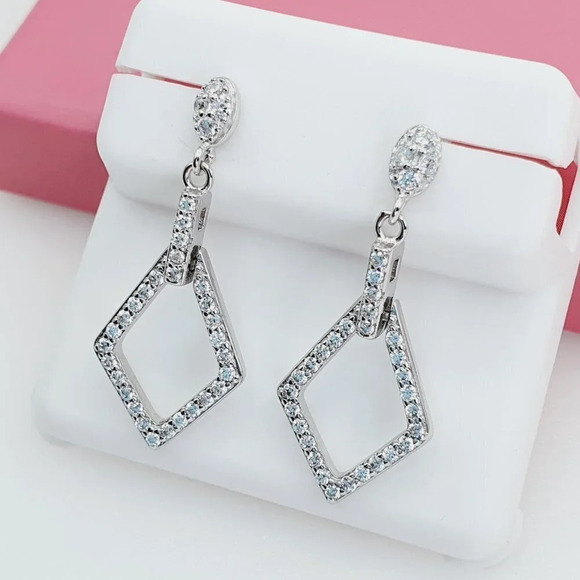 - "925 Sterling Silver Cubic Zirconia Earrings, U19254683 - Picture 2 of 10